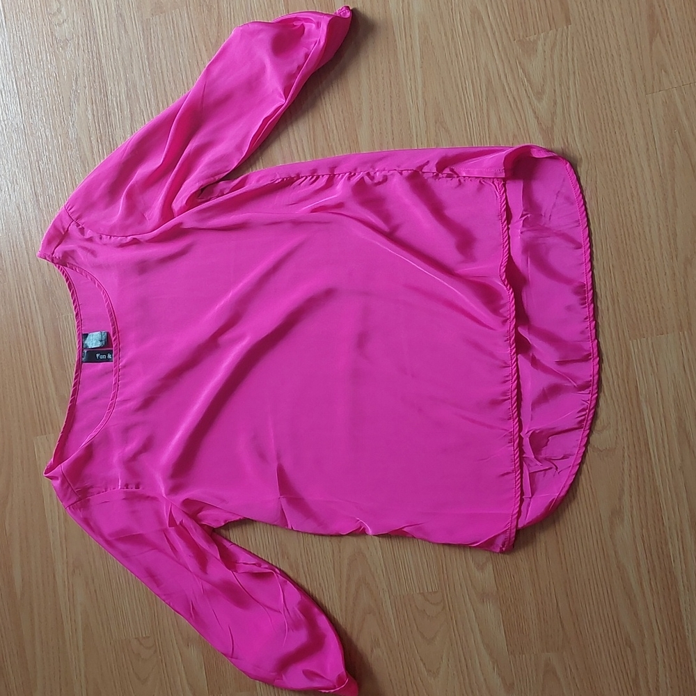 Neon pink blouse